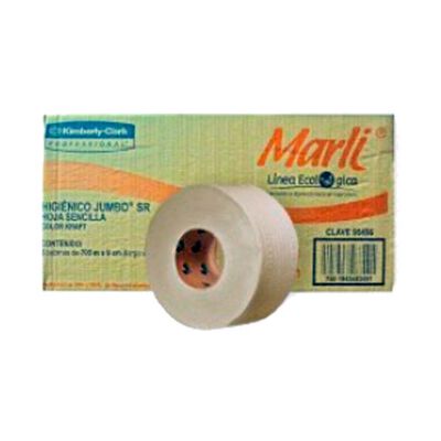 Papel Higienico Marli 90496 Papel Kraft Hoja Sencilla 700 M X 9 Cm Caja 6 Rollos