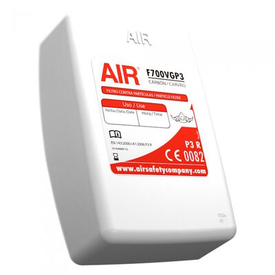 Filtro Air Safety F700vgp3 P3 R PParticulas y Niveles Molestos de Gases Acidos y Vapores Organicos 99.95% de Eficiencia