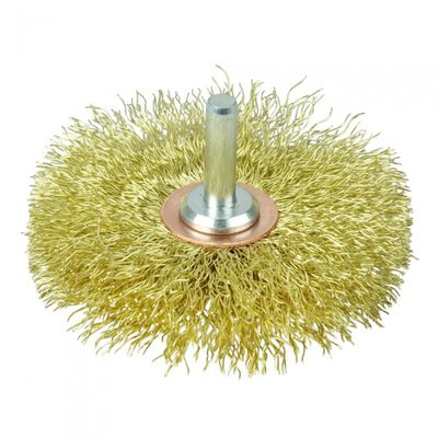 Cepillo Weiler 17641 Antichispa 3 In Circular Trenzado .0118 In Laton Vastago 14 In