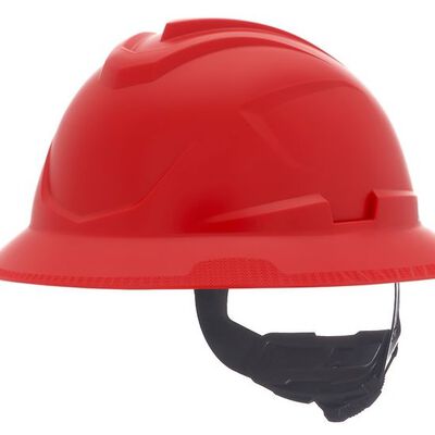 Casco Msa VGard C1 de Polietileno de Alta Densidad Rojo de Ala Completa No Ventilado Suspension de 4 Puntos CAjuste FasTrac Iii