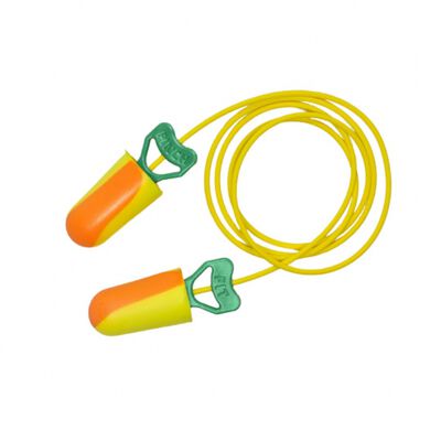 Tapon Auditivo Final Fit Safety Pinch Fit de Base Organica Biodegradable AmarilloNaranja CVastago CCordon Nrr 32 Db PUso Prolongado en Bolsita