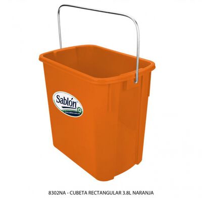 CUBETA SABLON 8302NA RECTANGULAR 3.8L NARANJA