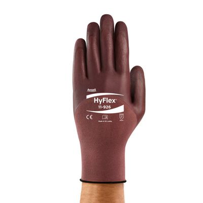 GUANTE ANSELL HYFLEX PAMBIENTES ACEITOSOS MULTIPROPOSITO COLOR VINO T7