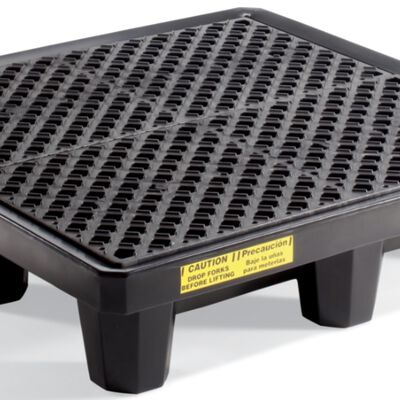 Tarima New Pig PDerrames Polietileno Negro con Drenaje Cap 4 Tambores Sumidero de 66 Gal