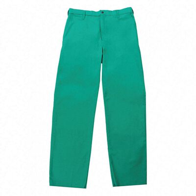 PANTALON RETARDANTE A FLAMA TELA 100% ALGODON SATINADO VERDE DE 9 OZ T-38