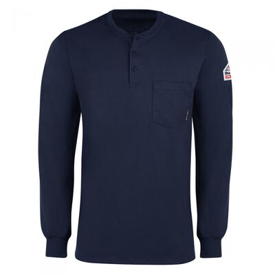 CAMISA BULWARK HENLEY EXCEL FR DE 7.25 OZ AZUL MARINO ARC RATING ATPV 8.9 CALCM2 TS