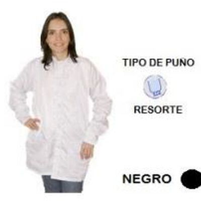 BATA ANTIESTATICA ALLKEY 5021 CORTA ESTANDAR NEGRO CUELLO MAO TS