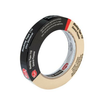 CINTA MASKING TUK 110 DE PAPEL CREPADO CREMA DE 18 MM X 50 M CADHESIVO DE HULERESINA