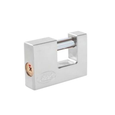 CANDADO LOCK L22C80TCSB DE ACERO PARA CORTINA LLAVE TETRA 80 MM CROMO SATINADO
