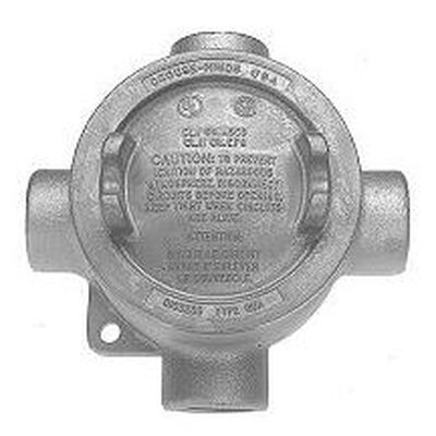 CAJA DE REGISTRO CROUSE HINDS REDONDA SERIE GUA TIPO X EN ALUMINIO LIBRE DE COBRE CPINTURA EPOXICA ENTRADA 34 IN NPT