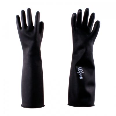 GUANTE ADEX RESISTENTE ÁCIDOS 45 CM NEGRO T-9