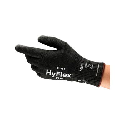 GUANTE ANSELL HYFLEX FORRO INTERCEPT CRECUBRIMIENTO TOTAL DE POLIURETANO NEGRO CAL 10 T8