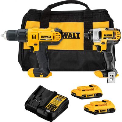COMBO DEWALT DCK222D2B3 TALADRO 20V MAX Y LLAVE DE IMPACTO 14IN
