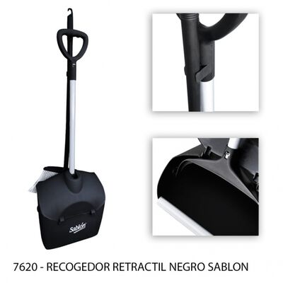 RECOGEDOR SABLON 7620 DE BASURA NEGRO NEGRO