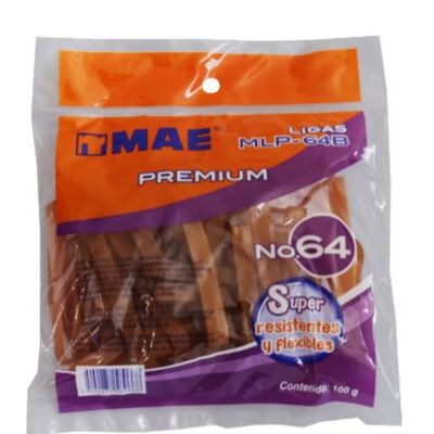 LIGAS MAE MLP64B DE HULE PREMIUM DEL NUMERO 64 BOLSA CON 100 GR