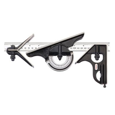 JUEGO DE COMBINACION STARRETT 434ME300 DE 300 Y 1134 IN CON CUCHILLA Y CABEZAL DE TRANSPORTADOR CUADRADO CENTRAL Y REVERSIBLE
