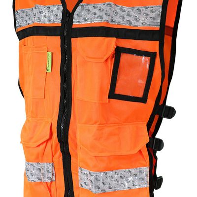 CHALECO JYRSA SR2080ANCRMD NARANJA ABIERTO TIPO RESCATISTA DE ALTA VISIBILIDAD TM