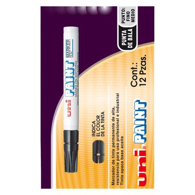 Marcador Unipaint M17107719355 Tinta Negro Punto Mediano Pieza
