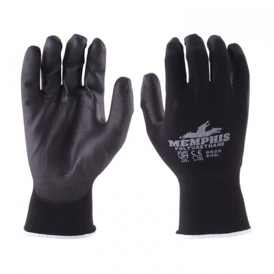 GUANTE MCR NYLON PU PARCIALMENTE RECUBIERTO NEGRO TM