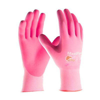 GUANTE MAXIFLEX DE NYLONLYCRA ROSA CUBIERTO DE NITRILO TM