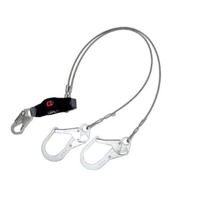 Linea de Vida Msa Altas Temperaturas Cable Doble Pierna Gancho Grande Longitud 1.8 M