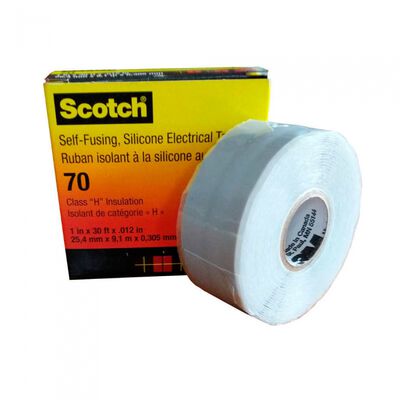 CINTA 3M SCOTCH 70 DE HULE CRESPALDO DE SILICON GRIS 25 MM X 9 M