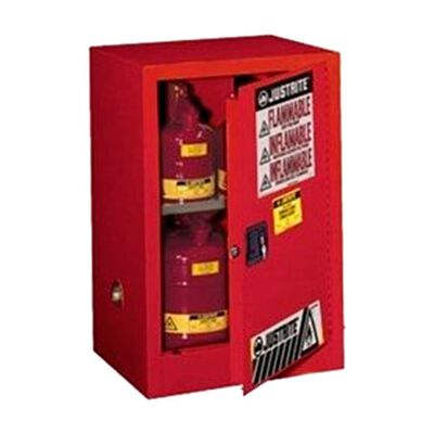 GABINETE JUSTRITE SUREGRIP PLIQUIDOS INFLAMABLES DE ACERO ROJO DE 1 PUERTA CAP 12 GAL