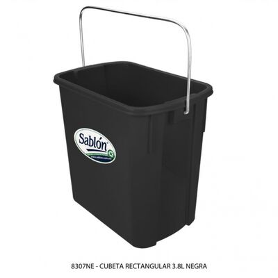 CUBETA SABLON 8307NE RECTANGULAR 3.8L NEGRO