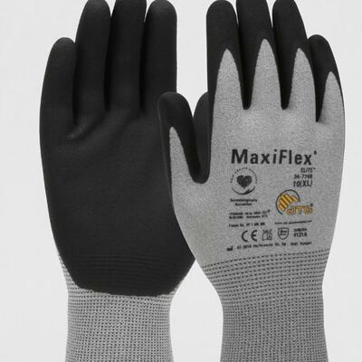 GUANTE PIP MAXIFLEX ELITE DE NYLON CRECUBRIMIETO NITRILO ESPUMADO GRISNEGRO TM