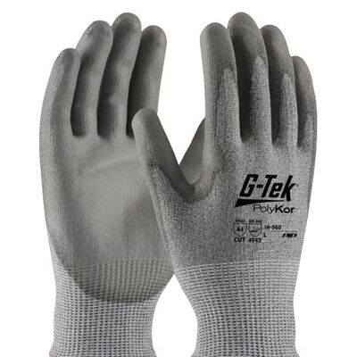 Guante Pip G-Tek de Fibra Polykor CRecubrimiento en Palma de Poliuretano Gris T-M