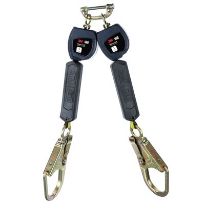 Linea de Vida Auto Retractil 3m Dbi Sala Nano-Lok Personal de Doble Pierna de Cinta Ganchos de Bloqueo de Acero y Conector Rapido de 6 Ft (1.83 M) Clase 1 Ansi