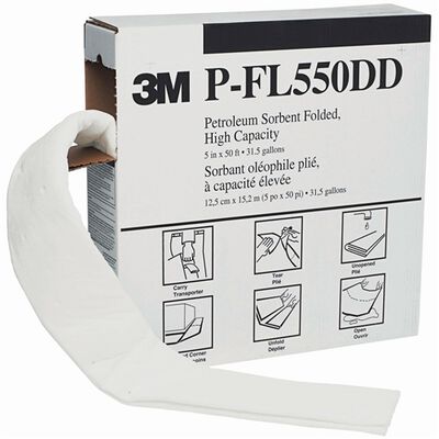 LAMINA ABSORBENTE 3M 70070708063 DE PETROLEO PLEGADO BLANCO 12.7 CM X 15.24 M