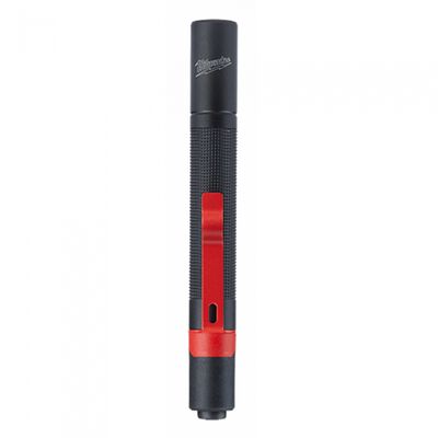 Linterna de Bolsillo Milwaukee de Aluminio Negro Luz Led 100 Lumenes C2 Baterias Aaa