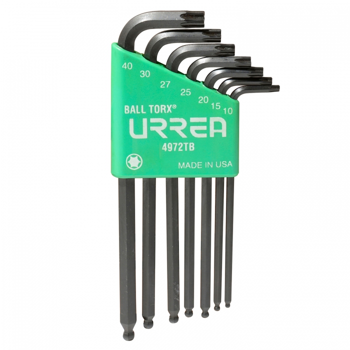 JUEGO URREA 4972TB DE 7 LLAVES HEXAGONAL ES L TORX&reg; PUNTA DE BOLA RACK  image number null