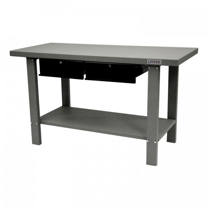 MESA URREA I59W2 DE TRABAJO 2 GAVETAS LAMINA DE ACERO DE 2 MM DE 59 IN X 27 12 IN X 37 IN  image number null