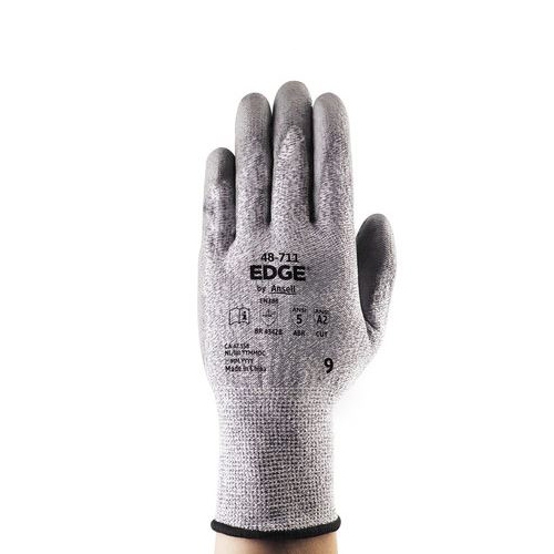 GUANTE ANSELL EDGE 48711 PALMA RECUBIERTA DE POLIURETANO GRIS T8  image number null