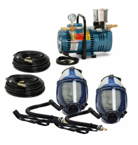 EQUIPO ALLEGRO PORTATIL PARA SUMINISTRO DE AIRE INCLUYE BOMBA DE AIRE 2 MASCARILLAS2 MANGUERAS 50FT  image number null