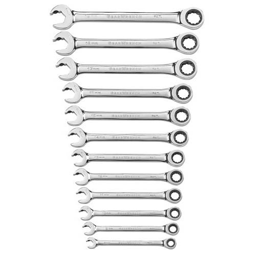 JUEGO DE LLAVES COMBINADAS GEARWRENCH 85597 CON MATRACA METRICA 12 PIEZAS  image number null