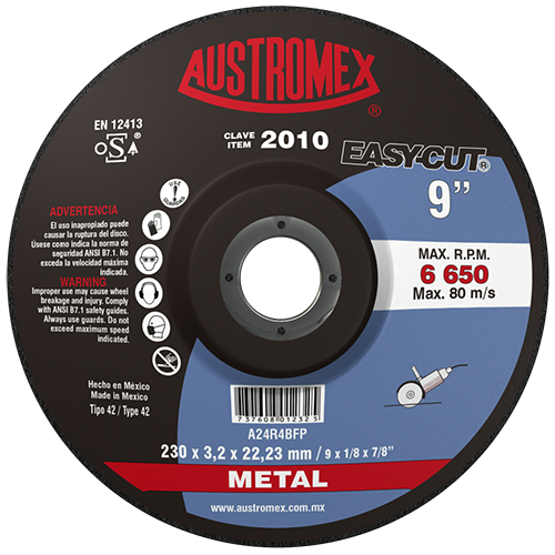 DISCO AUSTROMEX 2010 CON CENTRO DEPRIMIDO PARA CORTE DE METAL TIPO 42 DIMENSION 230X3.2X22.23 ESPECIFICACION A24R4BFP  image number null