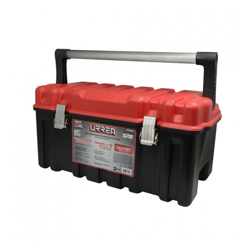 CAJA URREA CPU20AR PORTAHERRAMIENTAS PLASTICA 21IN CON BROCHES METALICOS Y CHAROLA Y TAPA ROJA  image number null