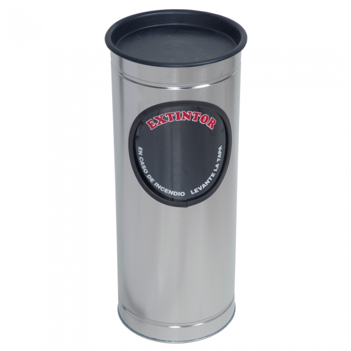 GABINETE PEXTINTOR EXTINFLAM PQS 49 KG CCENICERO ACERO INOXIDABLE ACABADO PULIDO CILINDRICO  image number null