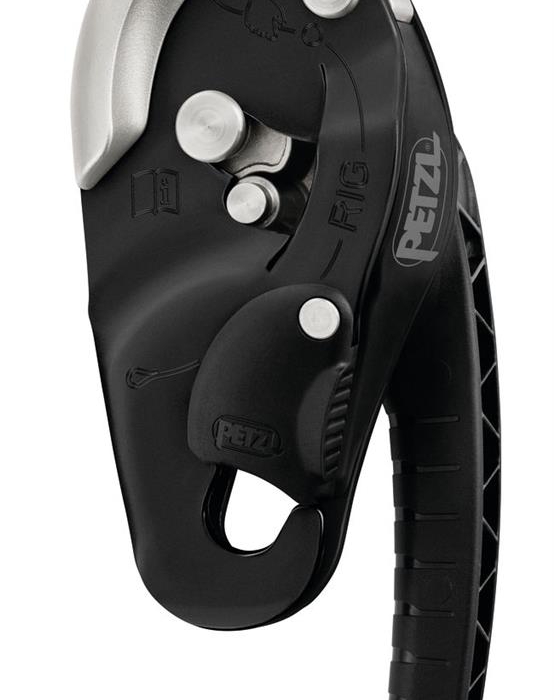 Descensor Petzl Rig de Aluminio Negro Autofrenante PCuerdas e 10 a 11.5 Mm  image number null