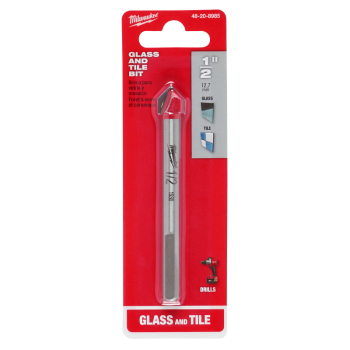 BROCA MILWAUKEE 48208985 PARA VIDRIO Y AZULEJO DE 12IN 12.7MM  image number null