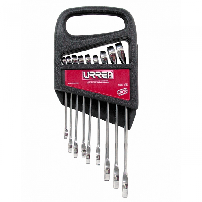 JUEGO URREA 12009M DE 9 LLAVES COMBINADAS METRICO CON RACK  image number null