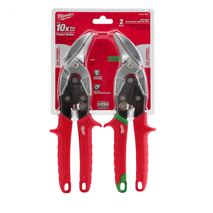 JUEGO MILWAUKEE 48224523 DE TIJERAS DE AVIADOR DE CORTE IZQUIERDO Y DERECHO  image number null