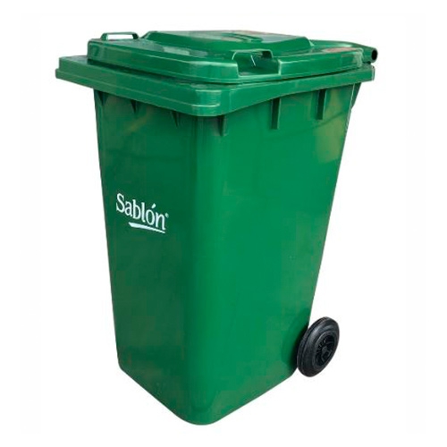 CONTENEDOR DE BASURA SABLON 9266VD VERDE SIN PEDAL DE 240 L  image number null