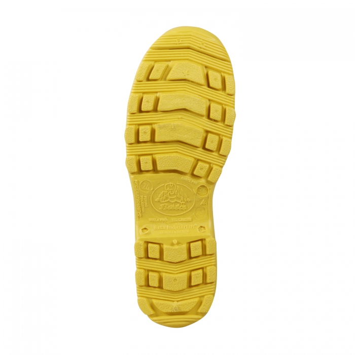 BOTA CHIBOL PDAMA DE PVC BLANCA SUELA AMARILLA T4  image number null
