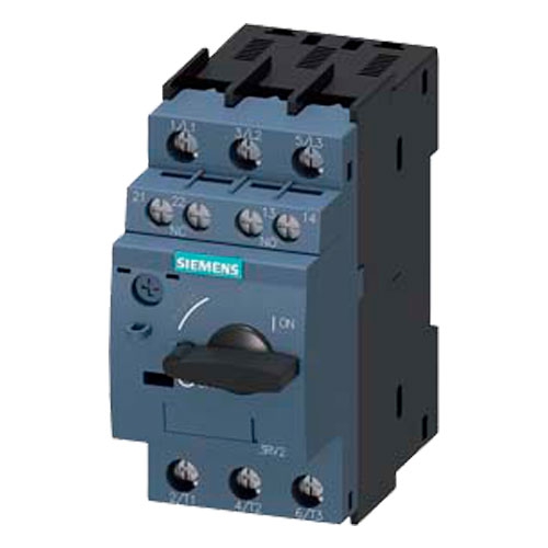 INTERRUPTOR AUTOMATICO SIEMENS 3RV20214BA15 TAMAÑO S0 PARA PROTECCION DE MOTORES CLASE 10 DISPARADOR POR SOBRECARGA CON RETARDO SEGUN INTENSIDAD 13...20 A DISPARADOR DE CORTOCIRCUITO 260 A BORNE DE TORNILLO PODER DE CORTE ESTANDAR CON BLOQUE DE CONTACTOS AUXILIARES TRANSVERSAL 1 NA1 NC  image number null