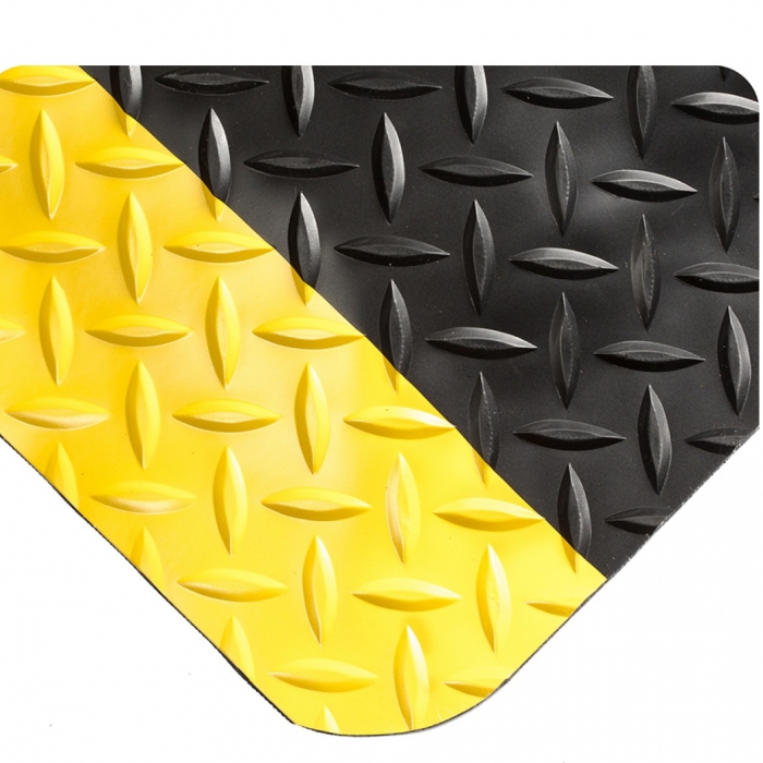 Tapete Wearwell Diamond Plate de Pvc CEsponja de Nitrilo Negro CBordes Amarillos de 916 In X 2 X 3 Ft  image number null