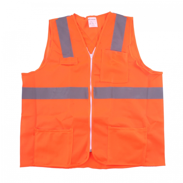 CHALECO JYRSA NARANJA ALTA VISIBILIDAD CREFLEJANTE GRIS 2 IN TL  image number null